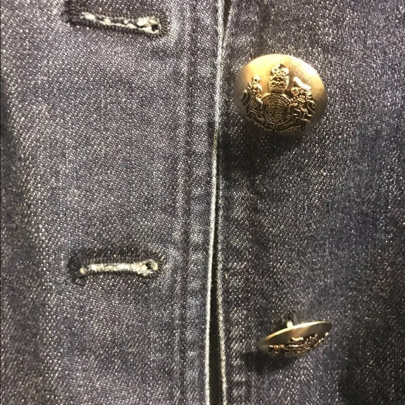 RALPH LAUREN Jean Jacket Epaulets Metallic Trim - Picture 5 of 7